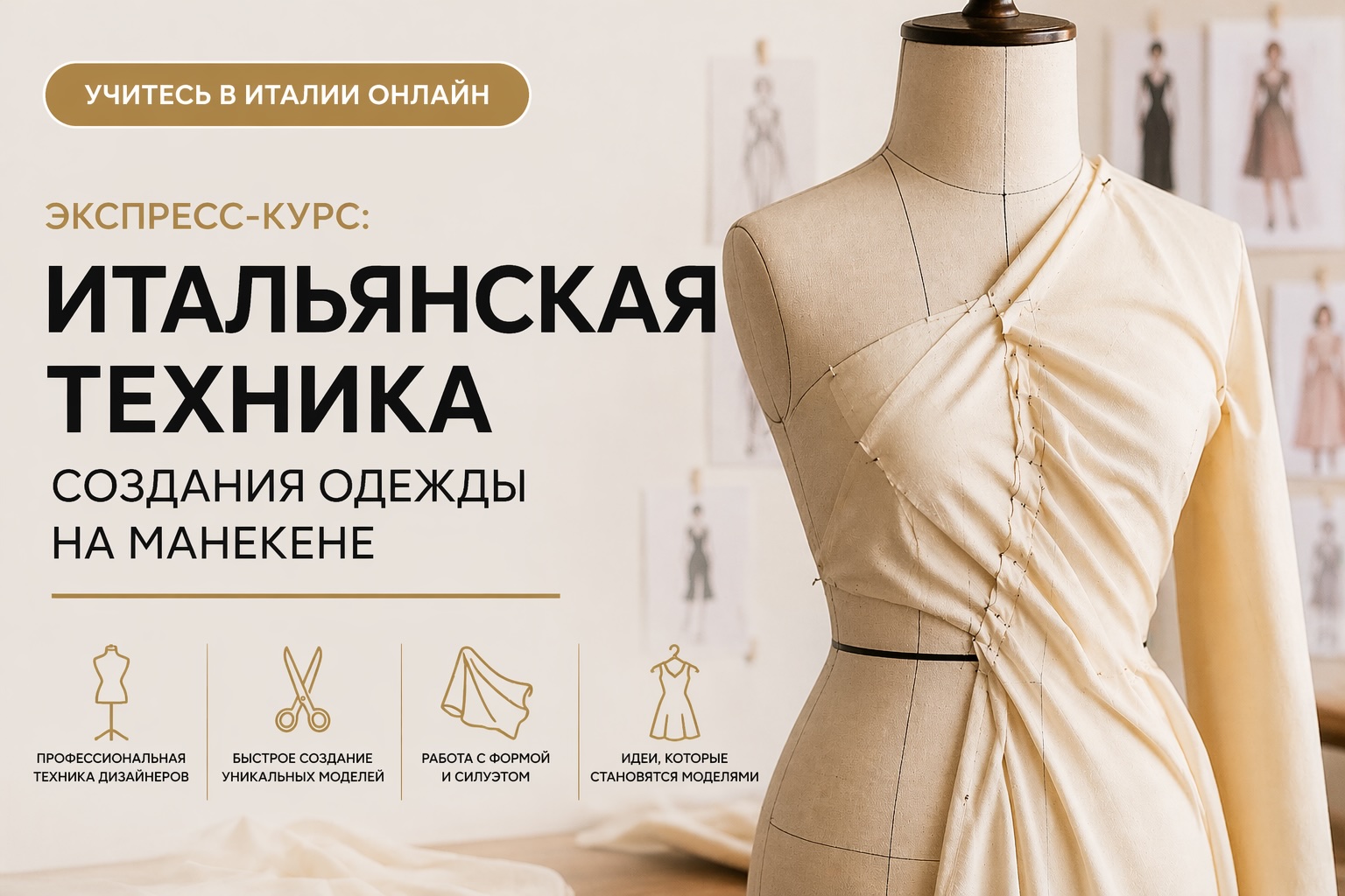 Итальянская техника создания одежды на манекене